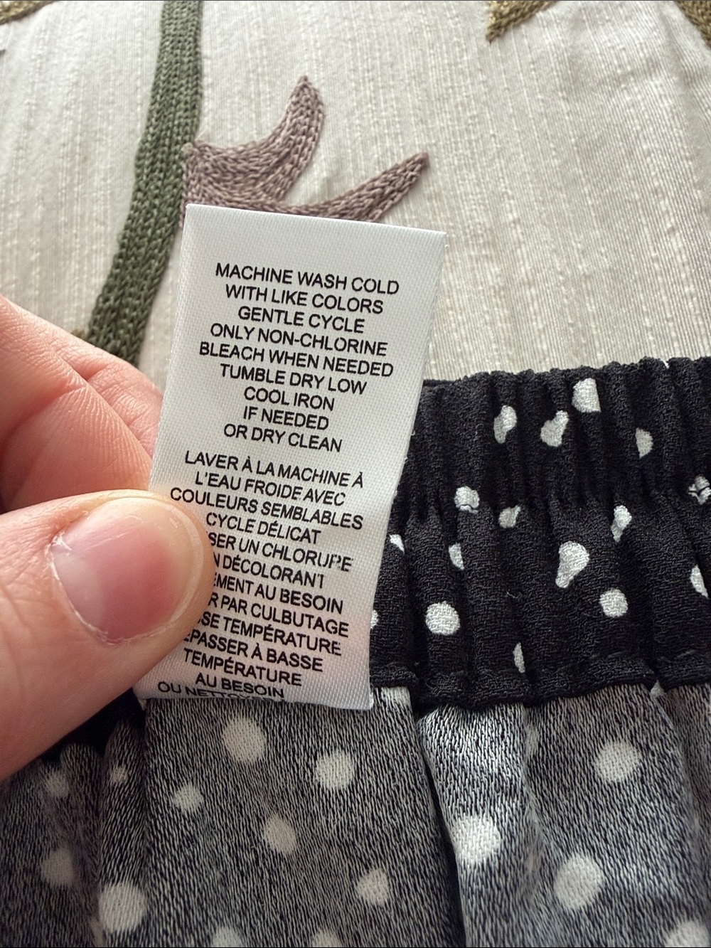 Tahari Black and White Polka Dot Elastic Waist Culotte Pants - Picture 5 of 5